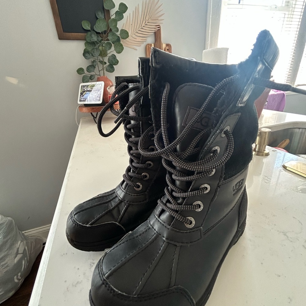 UGG Black Lace-Up Boots